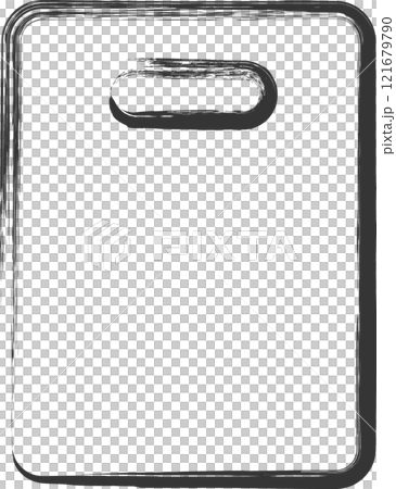 Single brush-drawn illustration of everyday items: cutting board Single brush-drawn illustration of everyday items: cutting board 121679790