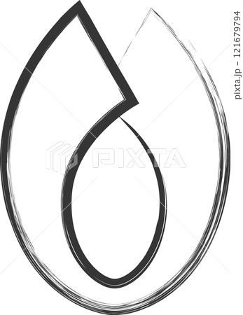 日用品関連の筆書き単品イラスト　糸切りバサミ 121679794