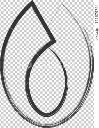 日用品関連の筆書き単品イラスト　糸切りバサミ 121679794