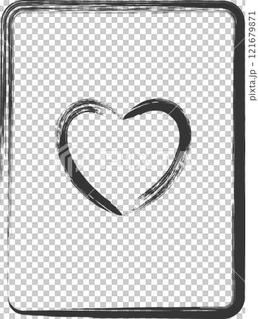 Gambling-related brush-drawn single illustration Heart 121679871