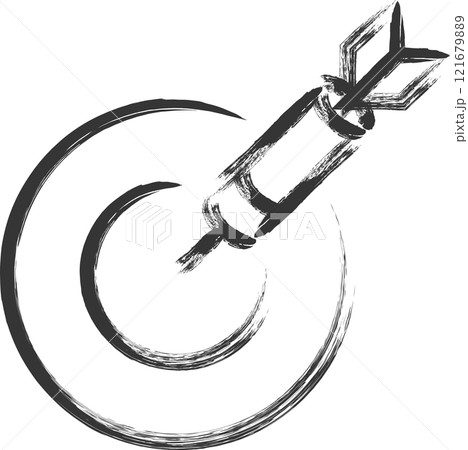 ギャンブル関連の筆書き単品イラスト ダーツ ギャンブル関連の筆書き単品イラスト ダーツ 121679889