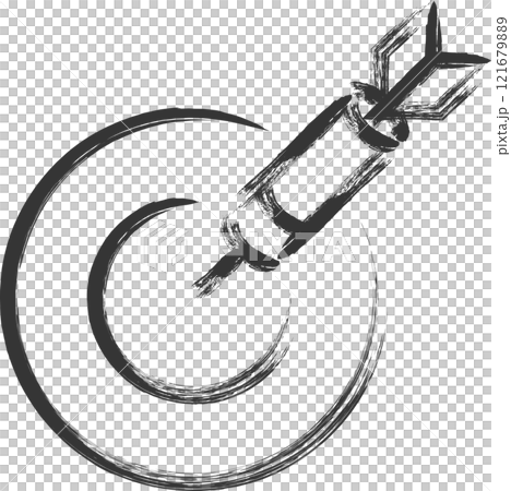 ギャンブル関連の筆書き単品イラスト ダーツ ギャンブル関連の筆書き単品イラスト ダーツ 121679889