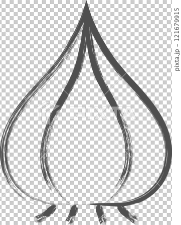 野菜筆書き単品イラスト　玉ねぎ 121679915