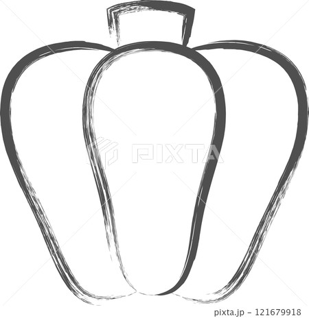 野菜筆書き単品イラスト　パプリカ 121679918