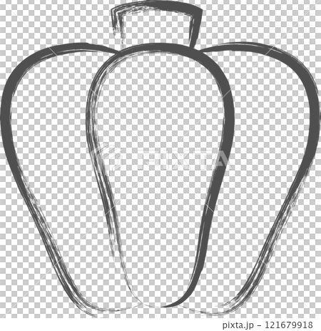 野菜筆書き単品イラスト　パプリカ 121679918