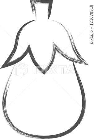 野菜筆書き単品イラスト　ナス 121679919