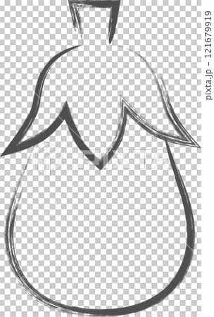 野菜筆書き単品イラスト　ナス 121679919