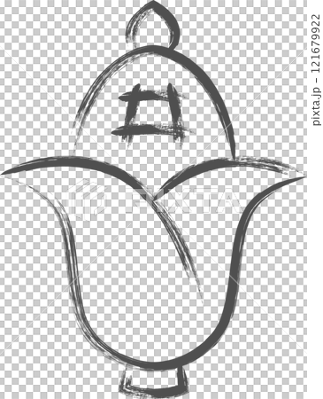 野菜筆書き単品イラスト　とうもろこし 121679922
