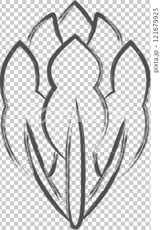 野菜筆書き単品イラスト　ほうれん草 121679925