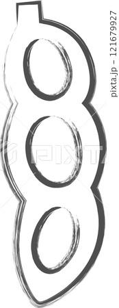 野菜筆書き単品イラスト　枝豆断面 121679927