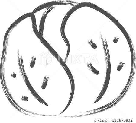 野菜筆書き単品イラスト キャベツ 野菜筆書き単品イラスト キャベツ 121679932