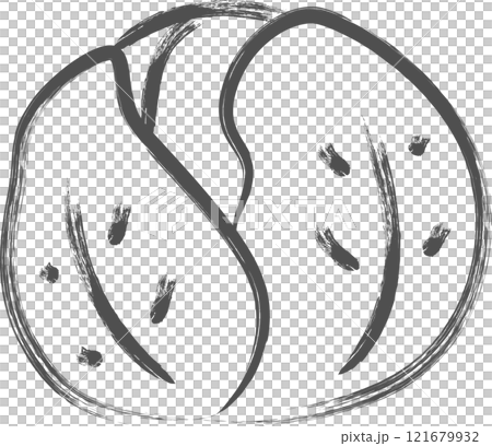 野菜筆書き単品イラスト キャベツ 野菜筆書き単品イラスト キャベツ 121679932