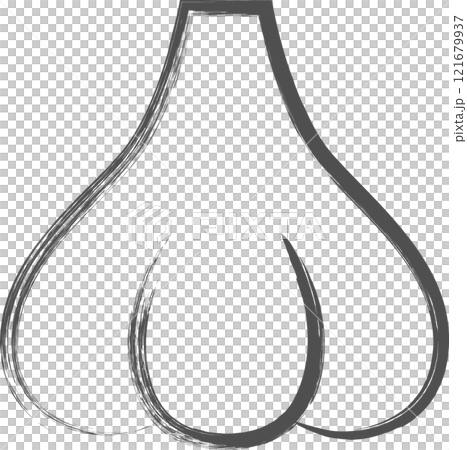 野菜筆書き単品イラスト　にんにく 121679937