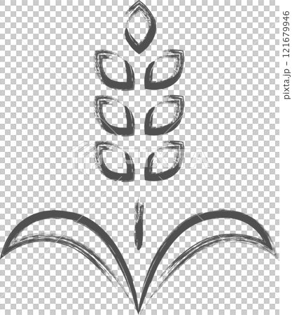 野菜筆書き単品イラスト　稲 121679946