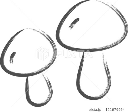 キノコ筆書き単品イラスト　ナメコ 121679964