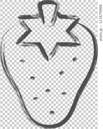 フルーツ筆書き単品イラスト　いちご 121679966
