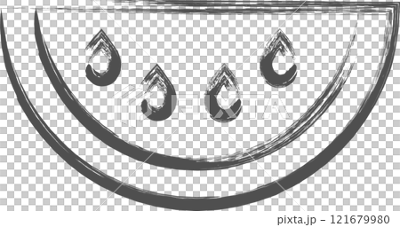 Vegetable brush drawing illustration: Watermelon cross section 121679980