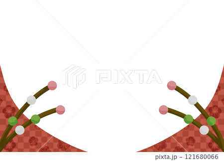 赤い和風のモダンな和風フレーム 121680066