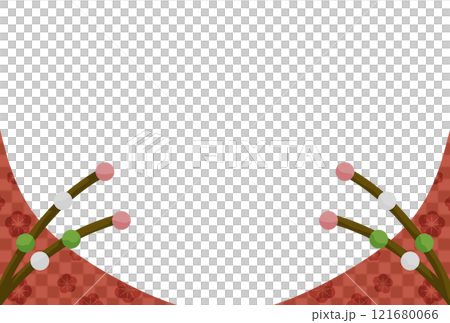 赤い和風のモダンな和風フレーム 121680066