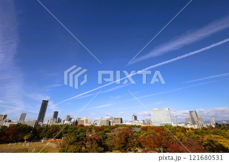 ファインタワー大手前、タワマン、大阪タワーマンション、紅葉、大阪城公園、大阪城散歩、秋の大阪城 ファインタワー大手前、タワマン、大阪タワーマンション、紅葉、大阪城公園、大阪城散歩、秋の大阪城 121680531