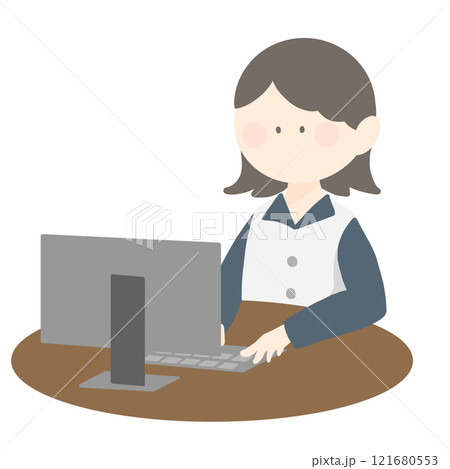 パソコン作業をする女性 パソコン作業をする女性 121680553