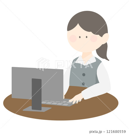パソコンで仕事をする女性 121680559