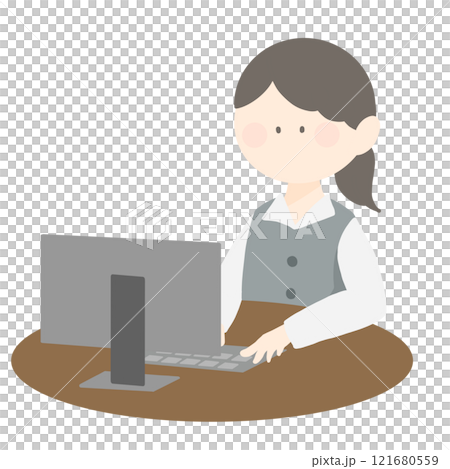 パソコンで仕事をする女性 121680559