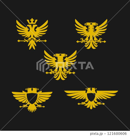 heraldic eagle double head in vector format very easy to edit. heraldic eagle double head in vector format very easy to edit. 121680606