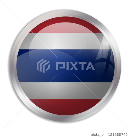 Thailand flag - glossy circle button displays a colorful flag representing a country cultural identity and heritage. The essence of national pride and unity. Thailand flag - glossy circle button displays a colorful flag representing a country cultural identity and heritage. The essence of national pride and unity. 121680745