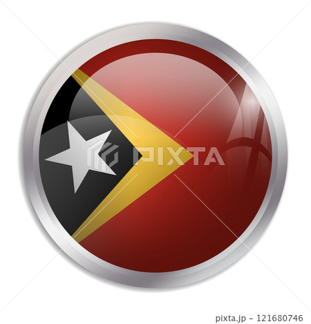 East Timor flag - glossy circle button displays a colorful flag representing a country cultural identity and heritage. The essence of national pride and unity. East Timor flag - glossy circle button displays a colorful flag representing a country cultural identity and heritage. The essence of national pride and unity. 121680746