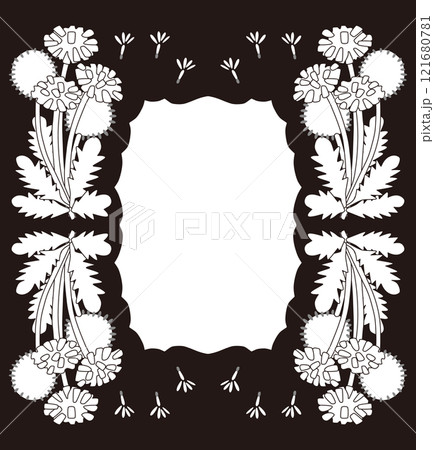 タンポポの線画ベクターフレーム タンポポの線画ベクターフレーム 121680781