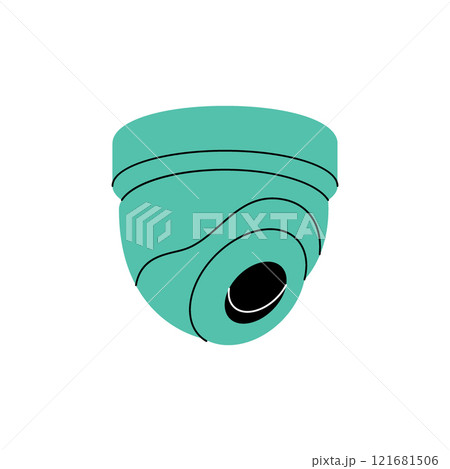 Fixed CCTV camera. Video surveillance. Vector illustration Fixed CCTV camera. Video surveillance. Vector illustration 121681506