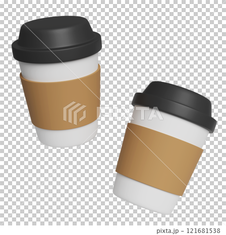 take out paper coffee cup 3D icon 121681538