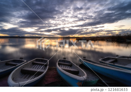 印旛沼の冬の朝 印旛沼の冬の朝 121681633