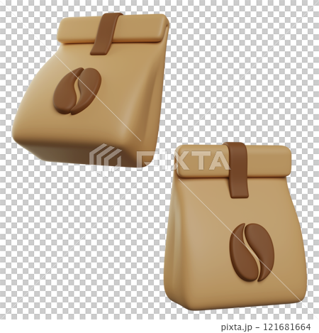 roasted coffee bean package 3D icon 121681664