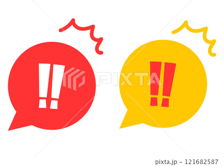 ビックリマークのふきだし　エクスクラメーション 121682587