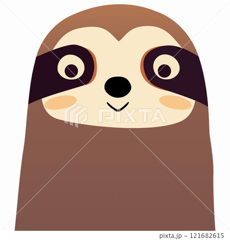 Cute Sloth on Gray Background. Cute Sloth on Gray Background. 121682615