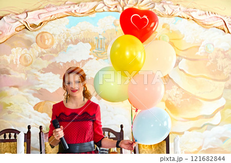 Toastmaster, host of weddings, holiday ceremonies.balloons, waiting guests Toastmaster, host of weddings, holiday ceremonies.balloons, waiting guests 121682844