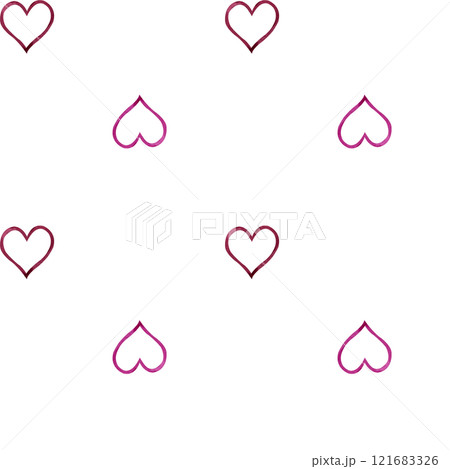 Seamless pattern with simple pink hearts. Watercolor illustration on isolated background for Valentine's Day, March 8 or Birthday print product. Hand drawn hearts can be used on wrapping paper, boxes 121683326