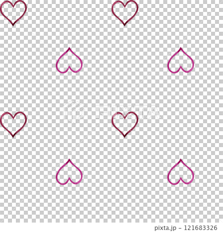 Seamless pattern with simple pink hearts. Watercolor illustration on isolated background for Valentine's Day, March 8 or Birthday print product. Hand drawn hearts can be used on wrapping paper, boxes 121683326