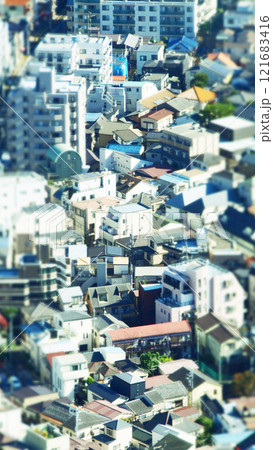 展望台から見た街並み　チルトシフト　ジオラマ 121683416