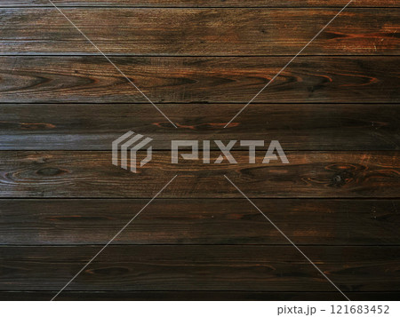 木目のある黄褐色の板が横に並ぶ背景画像 木目のある黄褐色の板が横に並ぶ背景画像 121683452