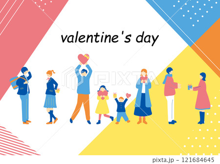 バレンタインデーを楽しむ人達 バレンタインデーを楽しむ人達 121684645