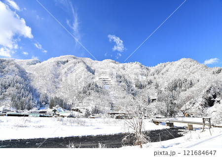 サンテインおたり、中央橋／姫川周辺を望む(長野県小谷村)【2024.12】 121684647