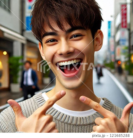 笑っている日本人男性 121685288