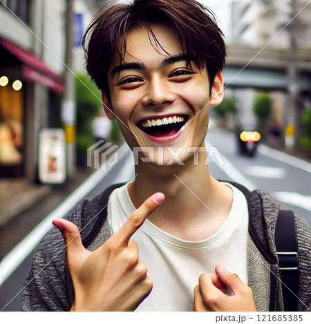 笑顔の日本人男性 笑顔の日本人男性 121685385