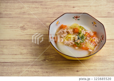 餅の野菜ひき肉あんかけ 餅の野菜ひき肉あんかけ 121685520