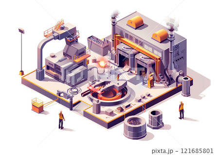 鋳造工場で働く人々-1 鋳造工場で働く人々-1 121685801