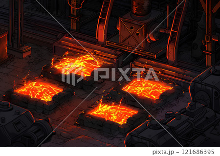 鋳造工場で働く人々-5 121686395