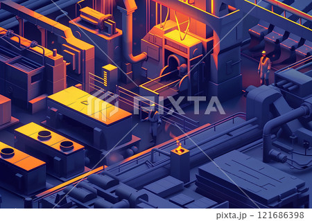 鋳造工場で働く人々-5 121686398